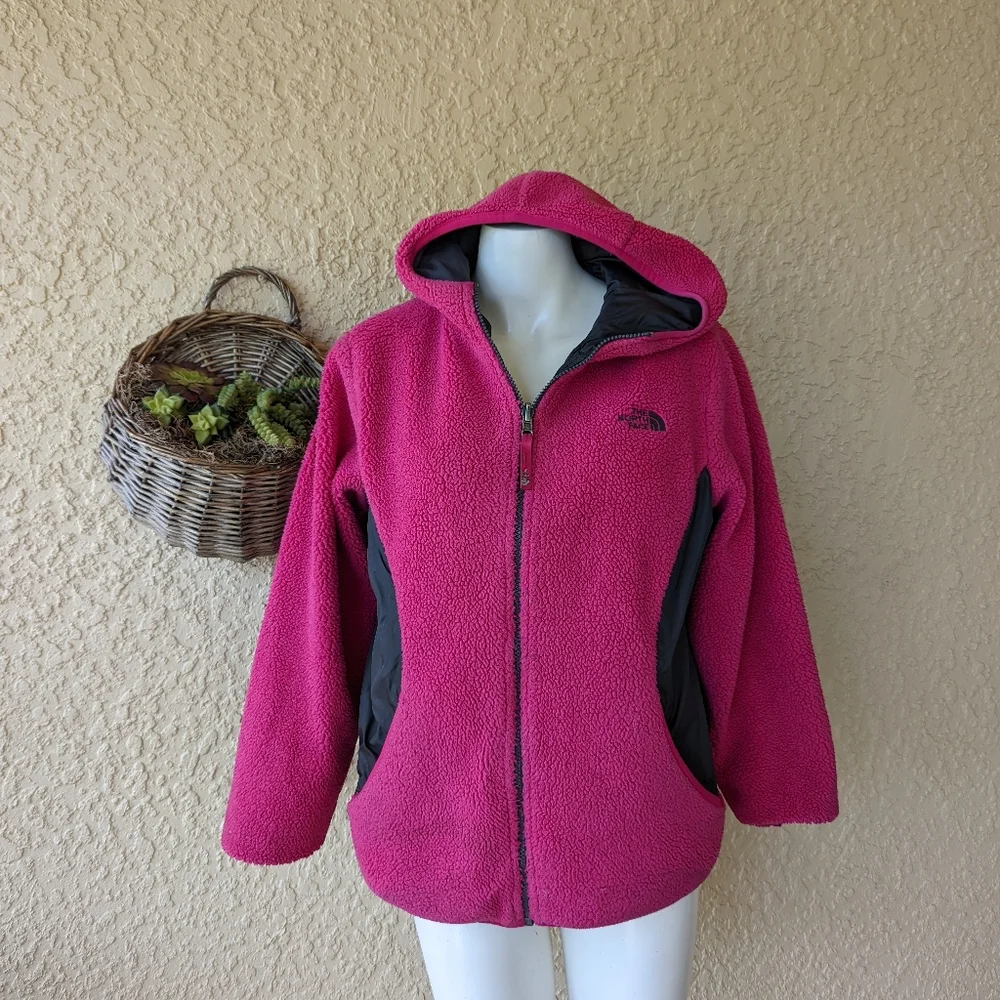 The north face jacket reversible‎ fleece nylon girls size xl
